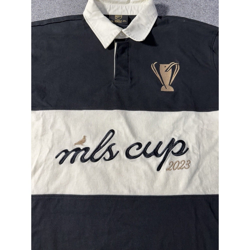 Staple MLS Cup 2023 Columbus Crew Men's Striped Rugby Polo Shirt Long‎ Sleeve XL - Picture 4 of 7